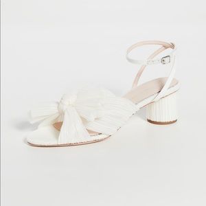 Loeffler Randall Dahlia Pleated Bow heels, pearl, 5.5, NWT